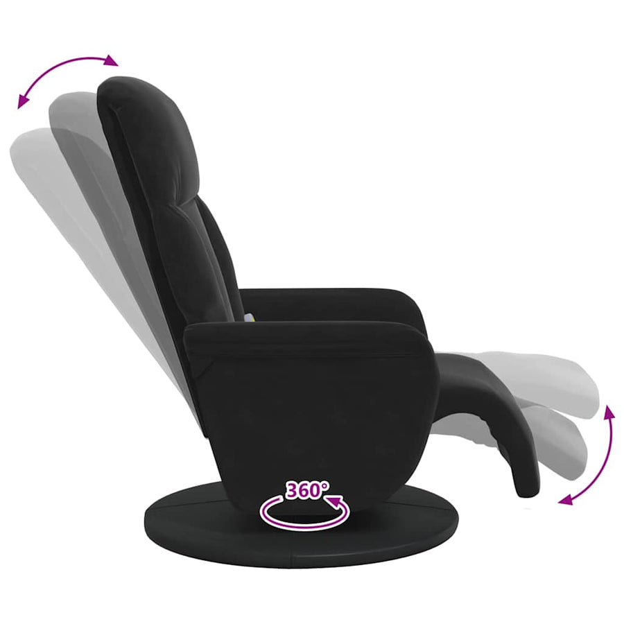 Massage Recliner Stoel Zwart 91 x 71 x 105.5 cm Fluweel