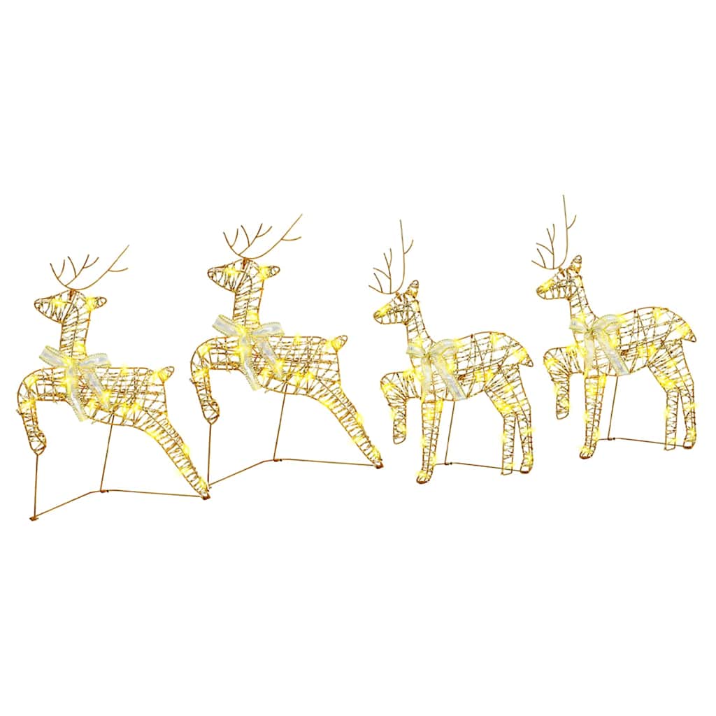 LED Rendieren met 80 LED 4 pcs Goud 64 x 42 x 15 cm PET