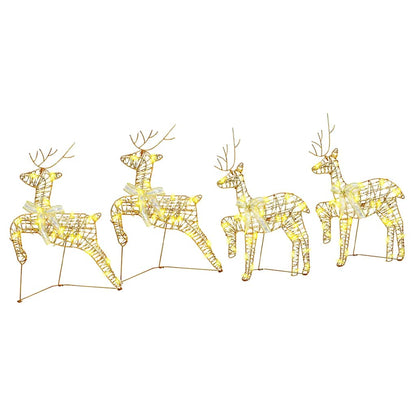 LED Rendieren met 80 LED 4 pcs Goud 64 x 42 x 15 cm PET