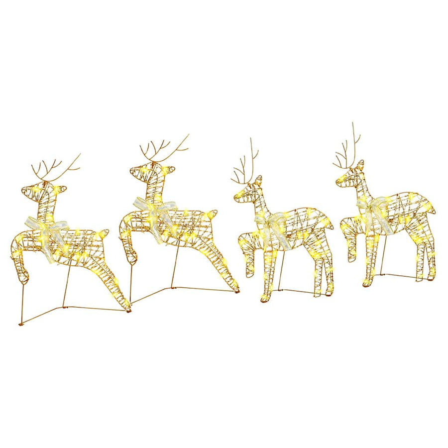 LED Rendieren met 80 LED 4 pcs Goud 64 x 42 x 15 cm PET