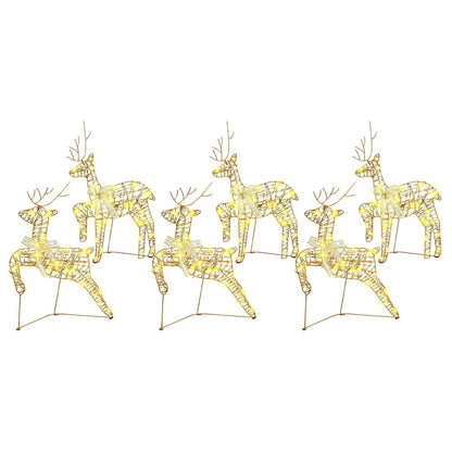 LED Rendieren met 180 LED 6 pcs Goud 64 x 42 x 15 cm PET