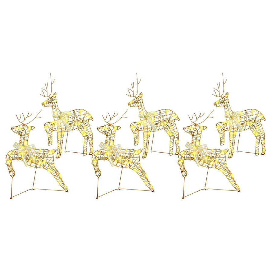 LED Rendieren met 180 LED 6 pcs Goud 64 x 42 x 15 cm PET