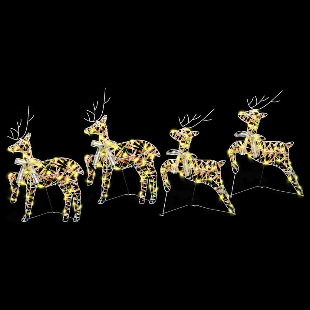 LED Rendieren 4 st 80 LED's Multikleur 44 x 18 x 65,5 cm PET
