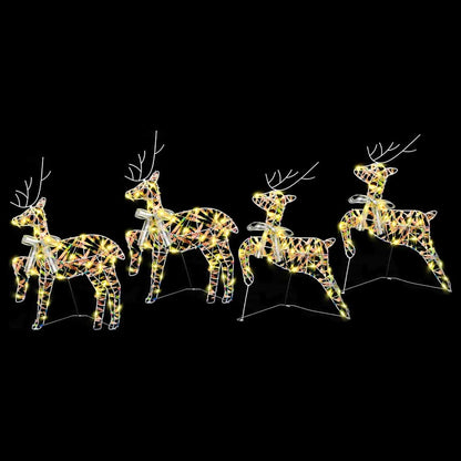 LED Rendieren 4 st 80 LED's Multikleur 44 x 18 x 65,5 cm PET