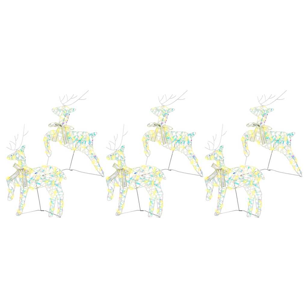 LED Rendieren 6 st 180 LED's Multikleur 44 x 18 x 65,5 cm PET