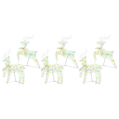 LED Rendieren 6 st 180 LED's Multikleur 44 x 18 x 65,5 cm PET