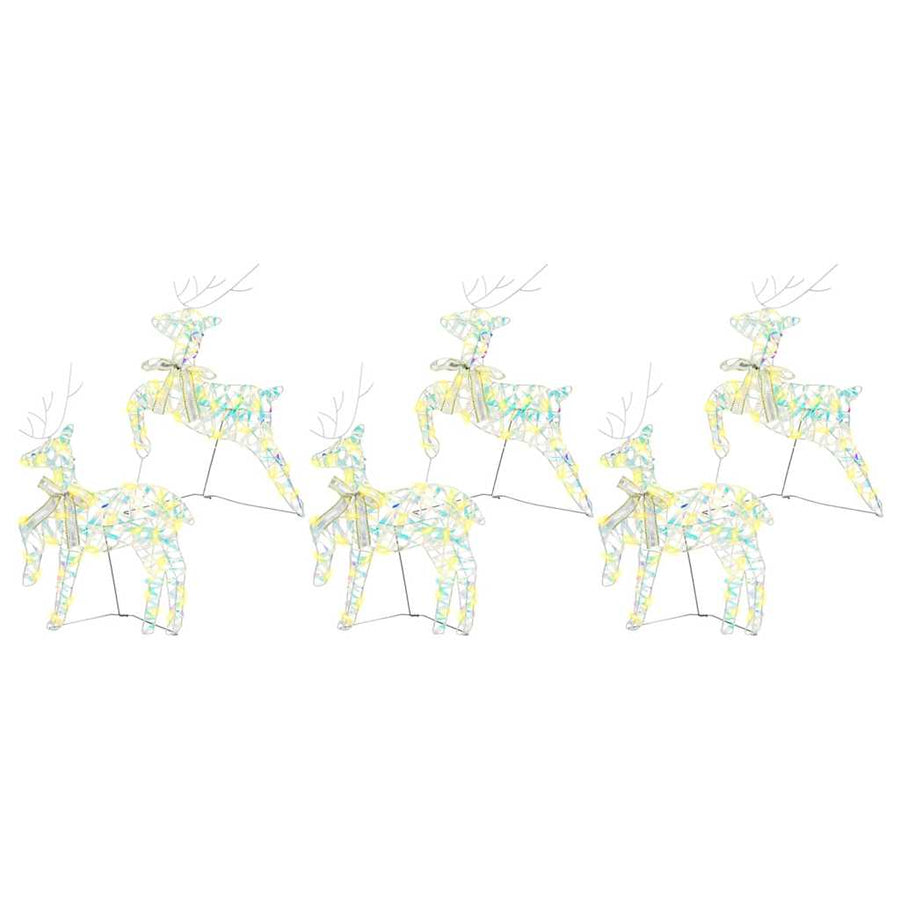 LED Rendieren 6 st 180 LED's Multikleur 44 x 18 x 65,5 cm PET