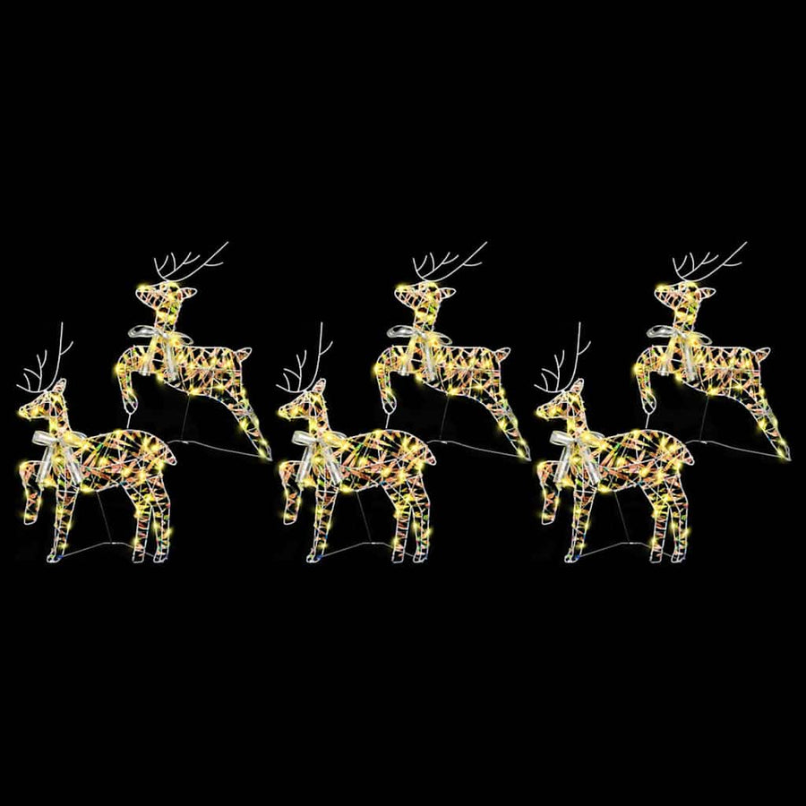 LED Rendieren 6 st 180 LED's Multikleur 44 x 18 x 65,5 cm PET