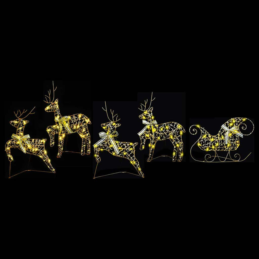 LED Rendieren met 40 LED 5 pcs Goud PET