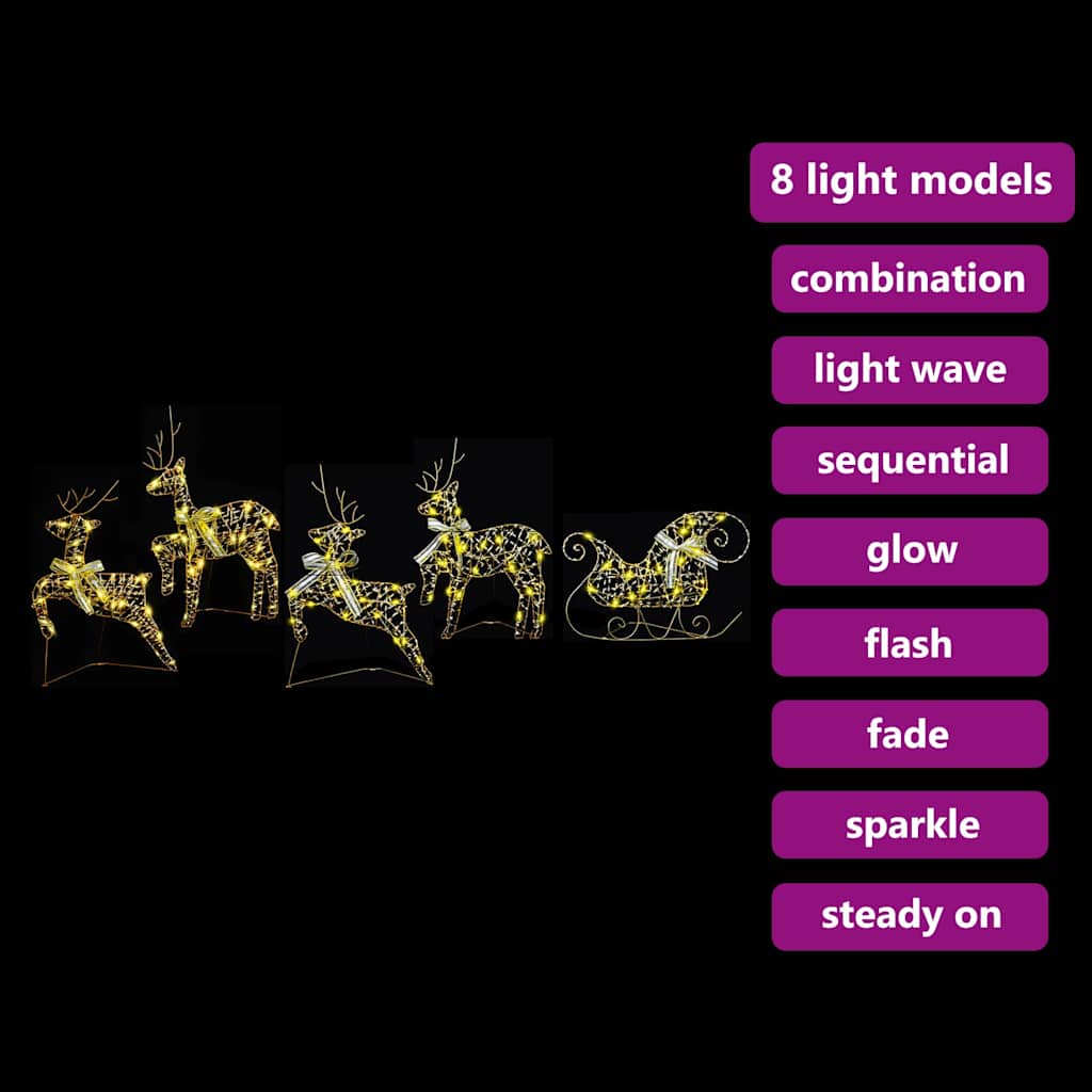 LED Rendieren met 40 LED 5 pcs Goud PET