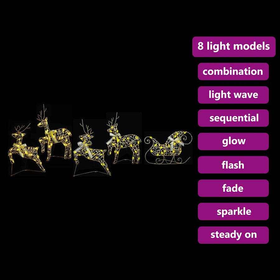 LED Rendieren met 40 LED 5 pcs Goud PET