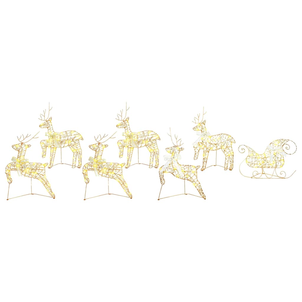 LED Rendieren met 40 LED 7 pcs Goud PET