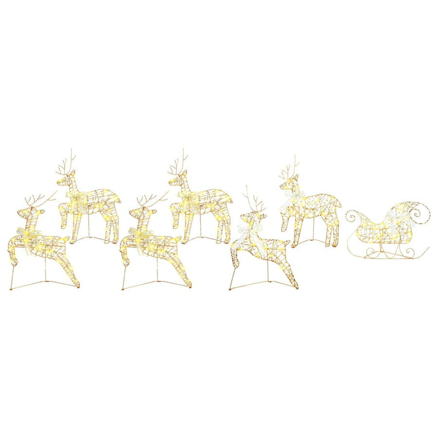 LED Rendieren met 40 LED 7 pcs Goud PET