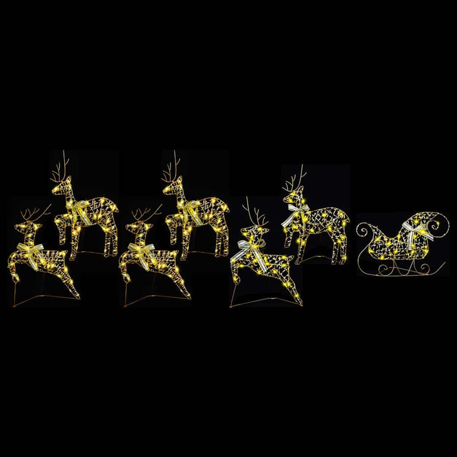 LED Rendieren met 40 LED 7 pcs Goud PET