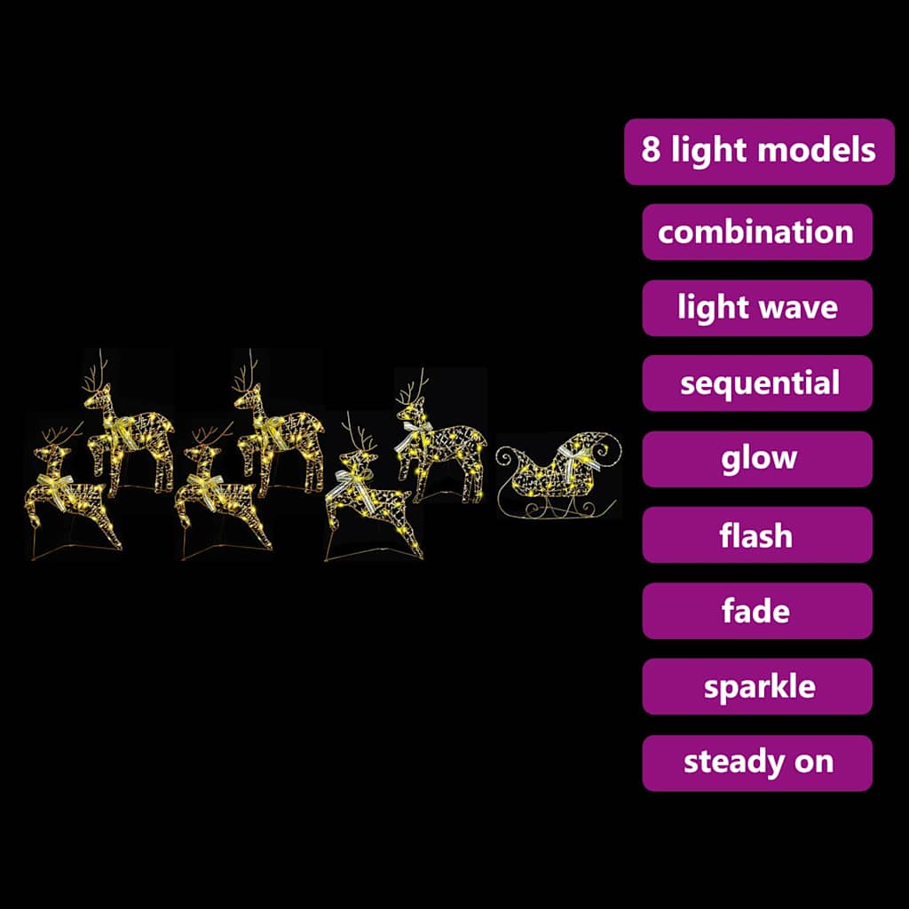 LED Rendieren met 40 LED 7 pcs Goud PET