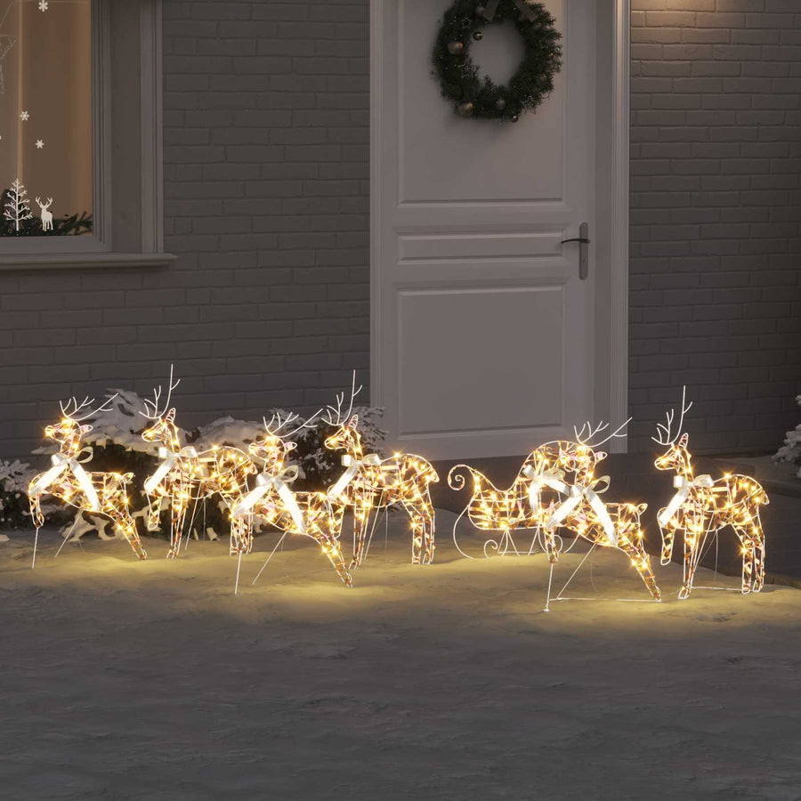 LED Rendieren 7 st 40 LED's Multikleur 42 x 15 x 64 cm PET