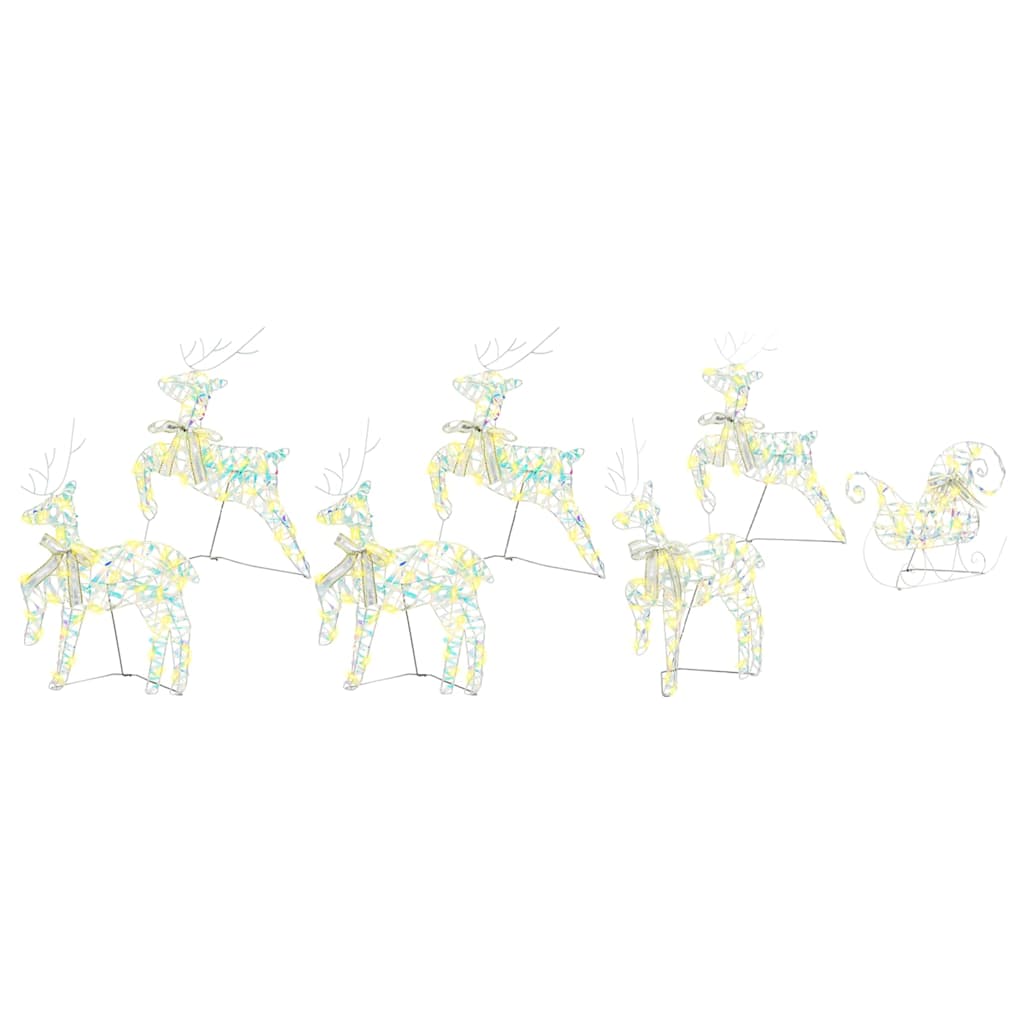 LED Rendieren 7 st 40 LED's Multikleur 42 x 15 x 64 cm PET
