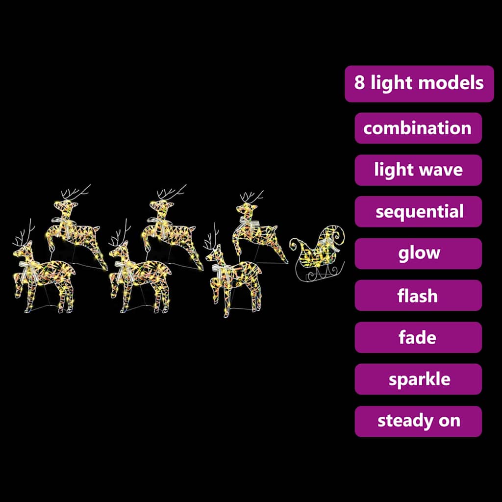 LED Rendieren 7 st 40 LED's Multikleur 42 x 15 x 64 cm PET