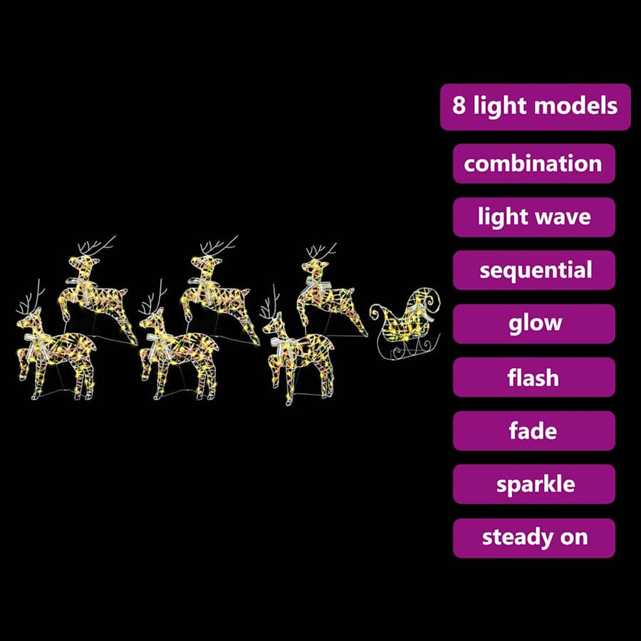 LED Rendieren 7 st 40 LED's Multikleur 42 x 15 x 64 cm PET