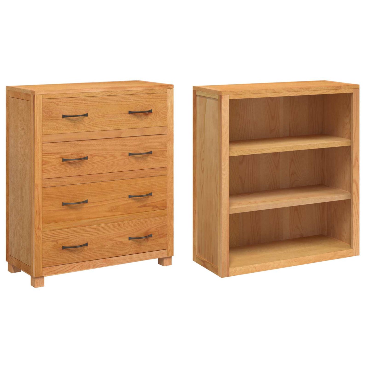 Opslagmeubel Set met lade met opslag Bruin Bewerkt hout