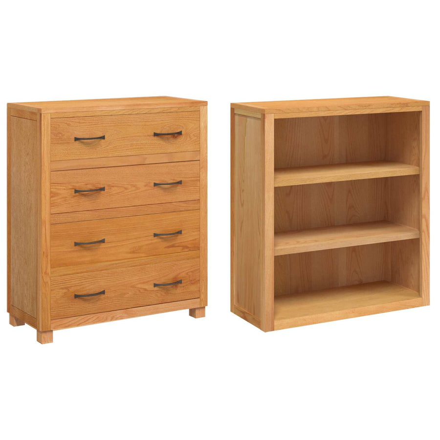 Opslagmeubel Set met lade met opslag Bruin Bewerkt hout