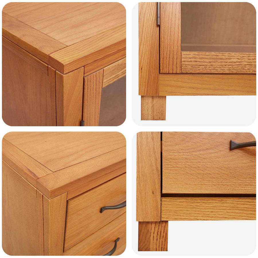 Opslagmeubel Set met lade met opslag Bruin Bewerkt hout