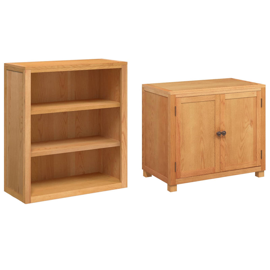 Opslagmeubel Set met opslag met de deur Bruin Bewerkt hout