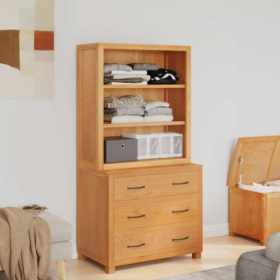 Opslagmeubel Set met lade met opslag Bruin Bewerkt hout