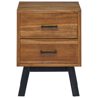Nachtkastje met lade Bruin 40 x 35 x 55 cm Massief Teakhout