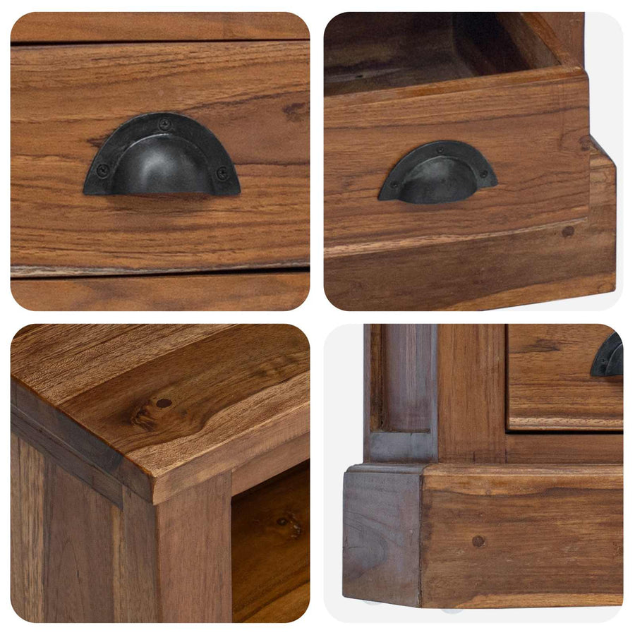 Opbergkast met lade Bruin 60 x 30 x 60 cm Massief Teakhout