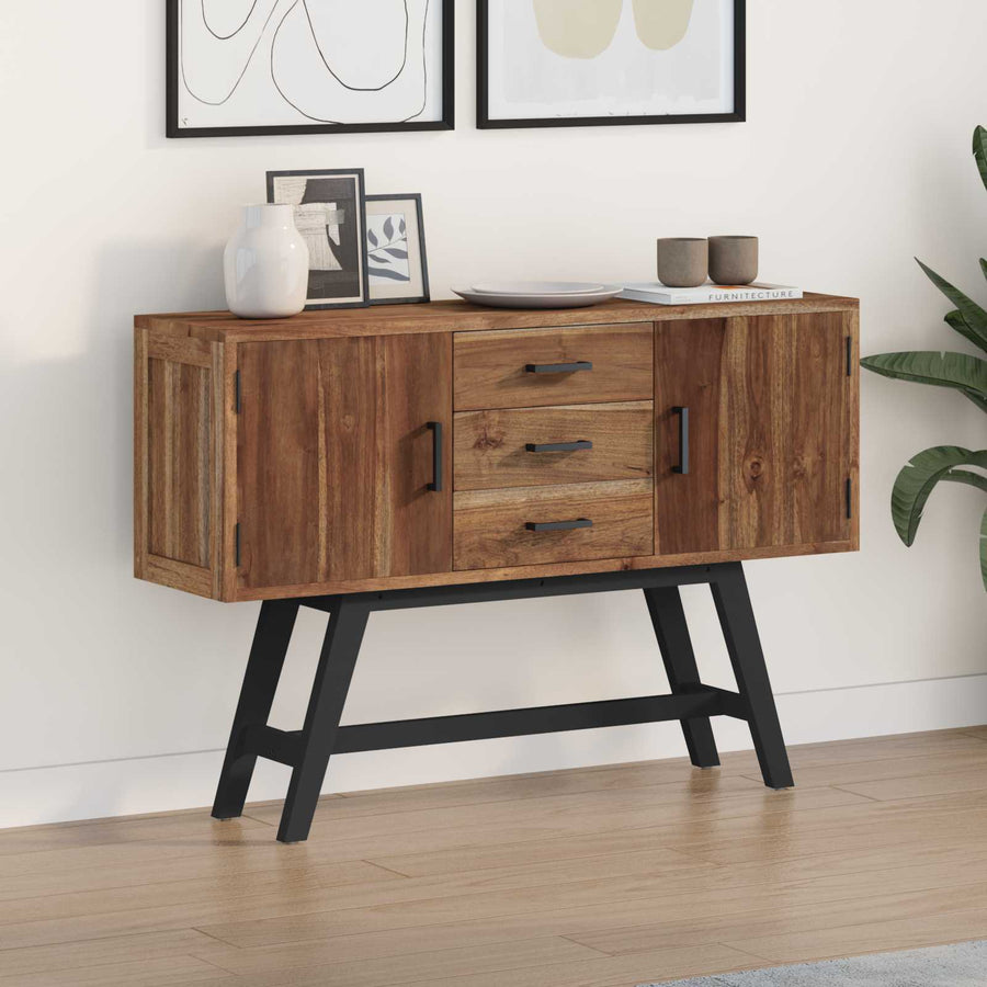 TV-standaard met lade Bruin 110 x 30 x 75 cm Massief Teakhout
