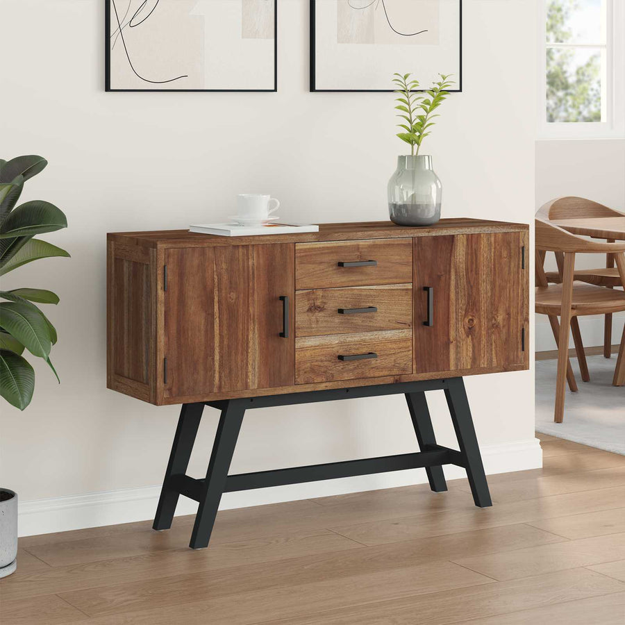 TV-standaard met lade Bruin 110 x 30 x 75 cm Massief Teakhout