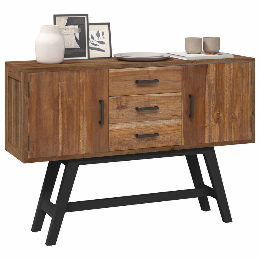 TV-standaard met lade Bruin 110 x 30 x 75 cm Massief Teakhout
