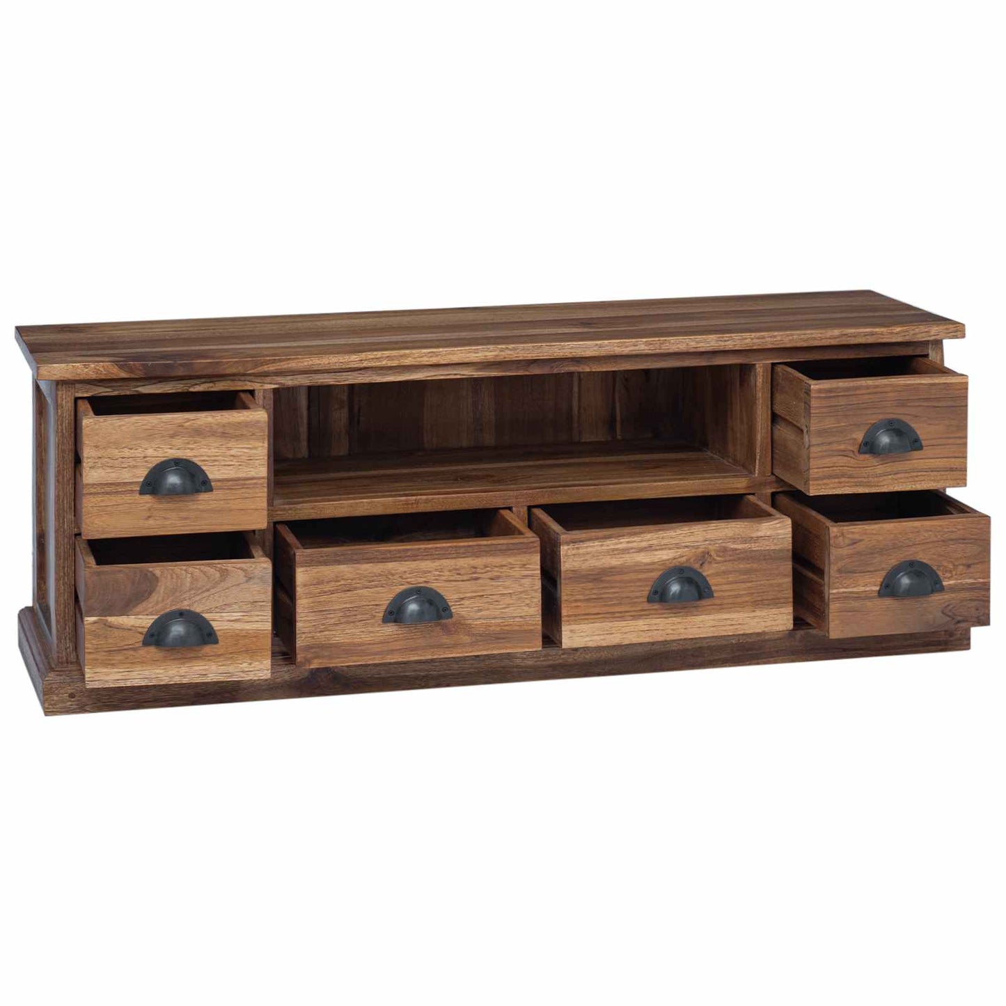 TV-standaard met lade Bruin 110 x 30 x 40 cm Massief Teakhout