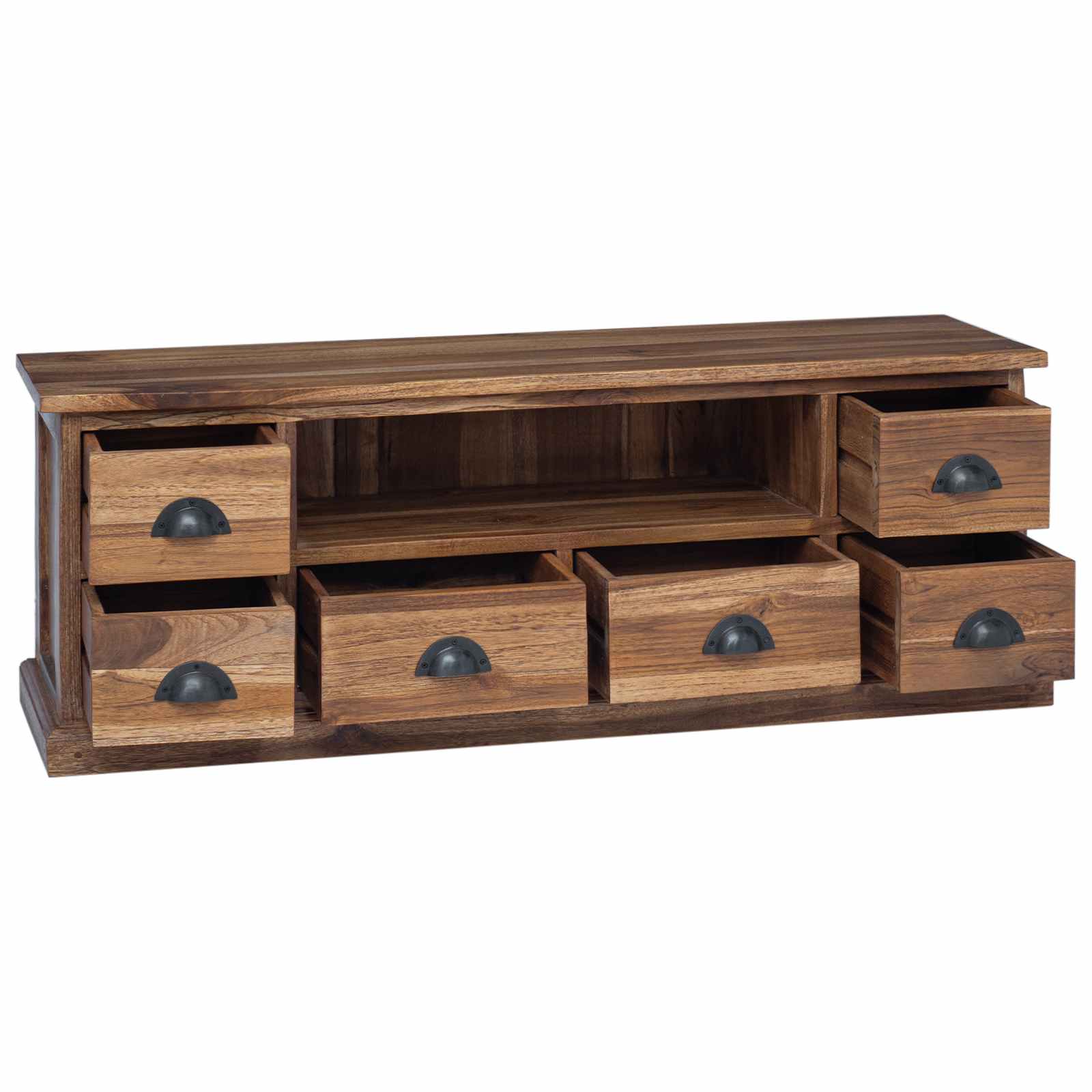 TV-standaard met lade Bruin 110 x 30 x 40 cm Massief Teakhout