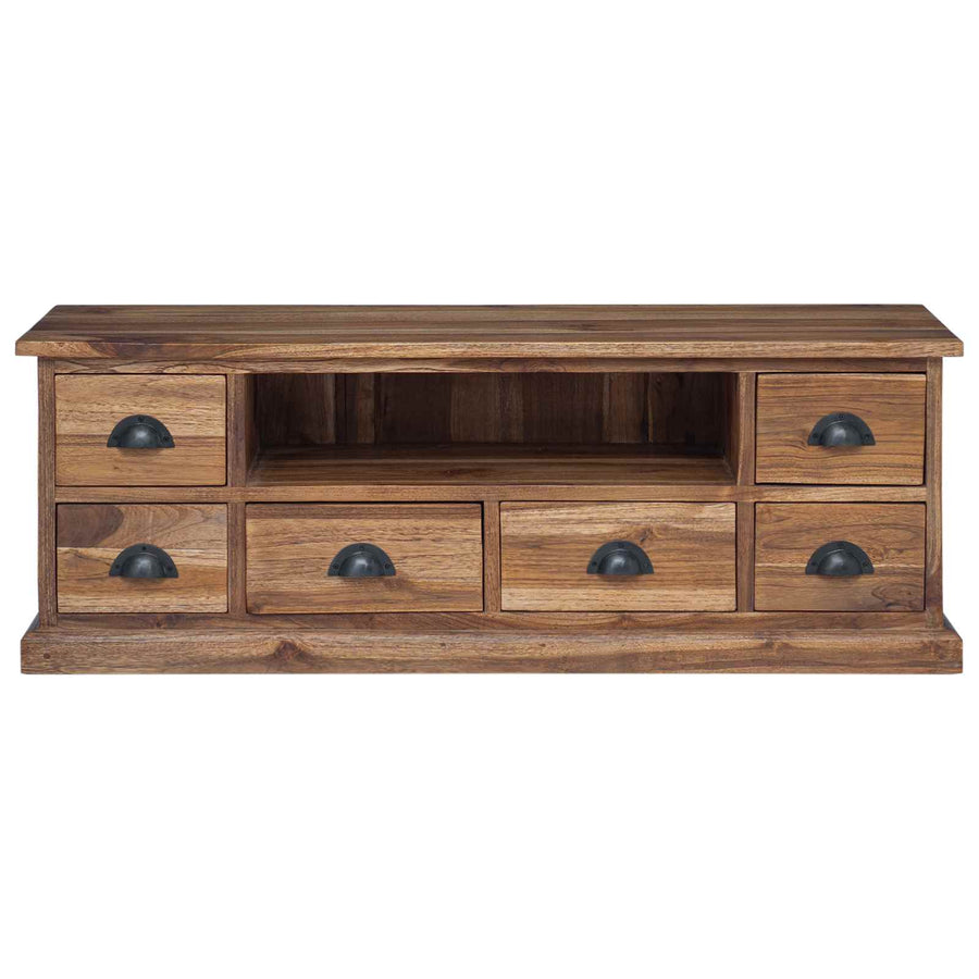 TV-standaard met lade Bruin 110 x 30 x 40 cm Massief Teakhout