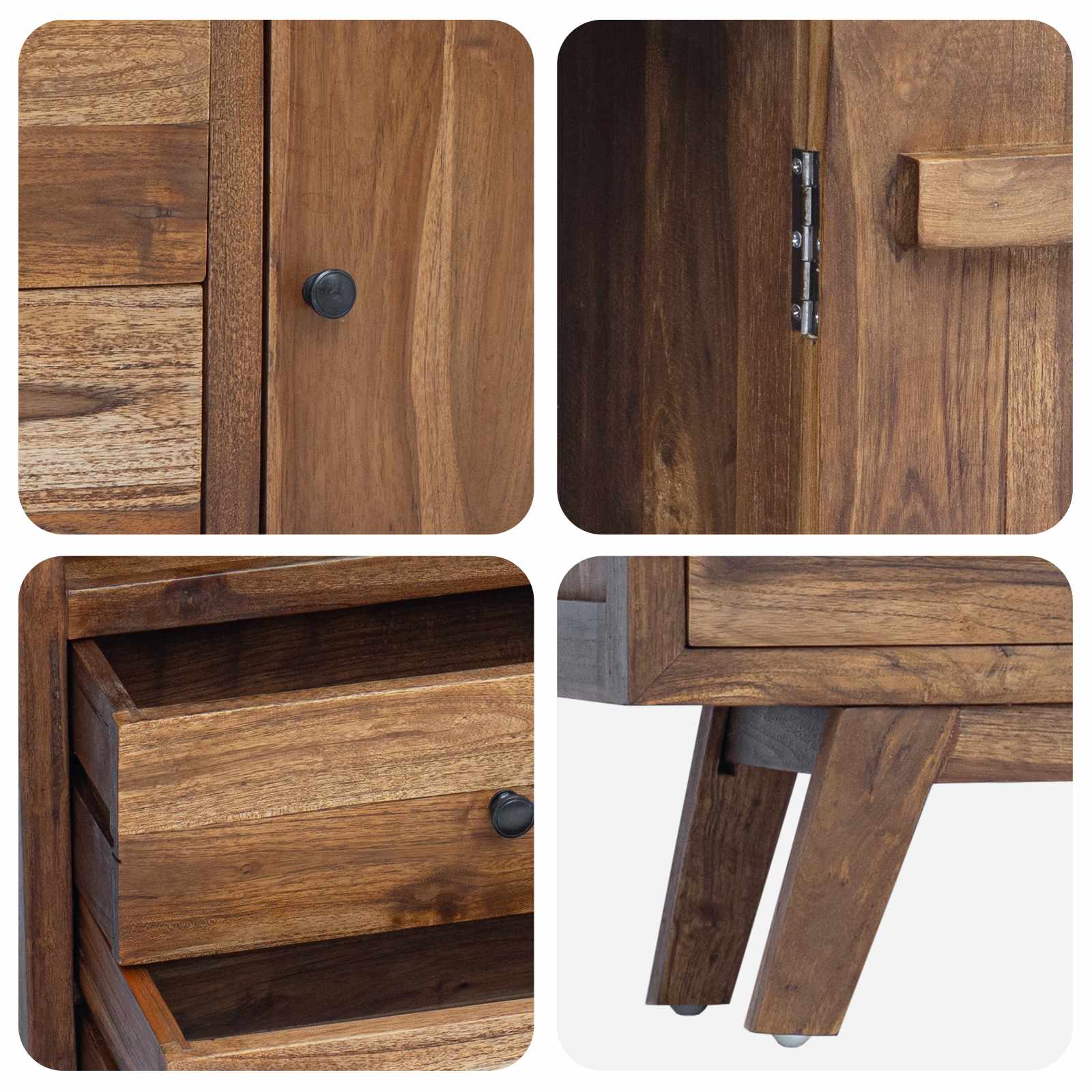 Dressoir met lade Bruin 100 x 30 x 68 cm Massief Teakhout