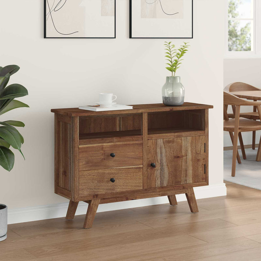 Dressoir met lade Bruin 100 x 30 x 68 cm Massief Teakhout