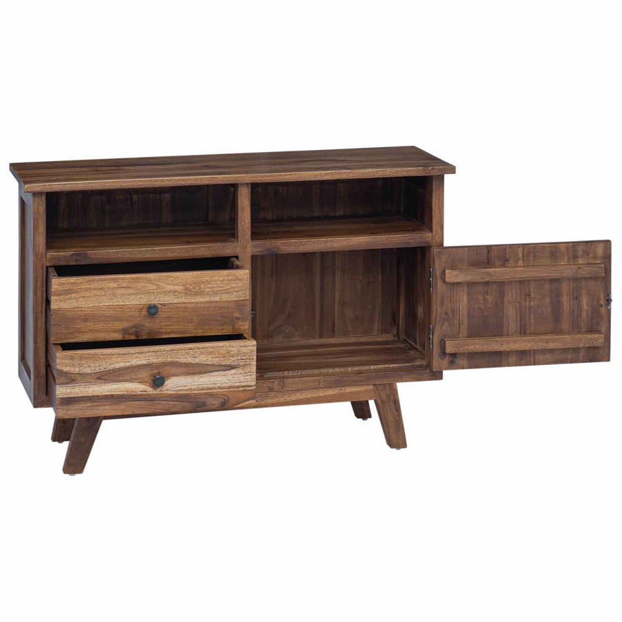 Dressoir met lade Bruin 100 x 30 x 68 cm Massief Teakhout