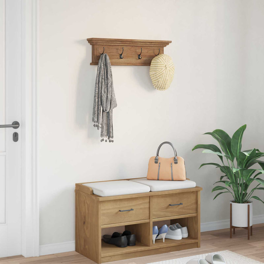 Wand gemonteerde kapstok Wandgemonteerd Naturel 70 x 10 x 20 cm