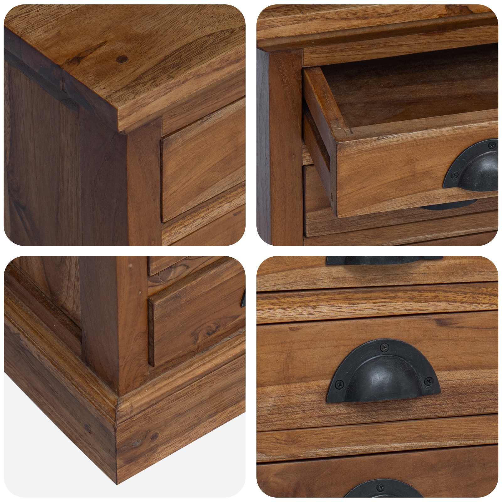 Ladekast met lade Bruin 35,5 x 29,5 x 60 cm Massief Teakhout