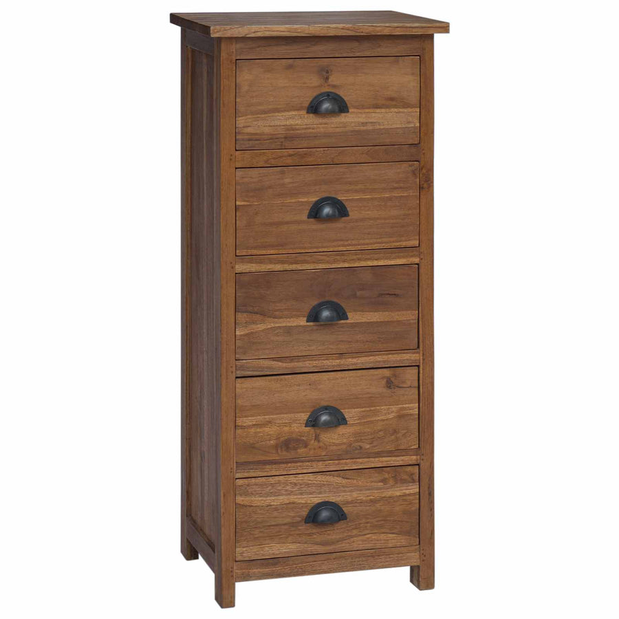 Ladekast met lade Bruin 45 x 35 x 110 cm Massief Teakhout