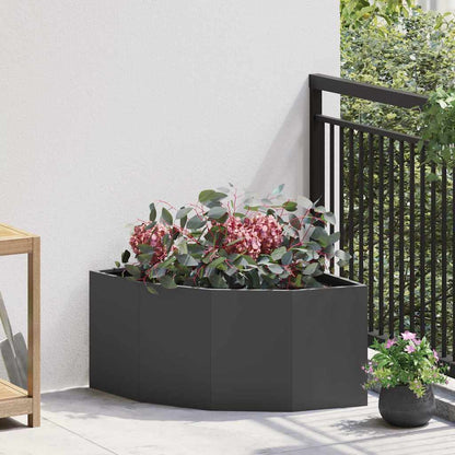 Hoek Plantbak Zwart 60 x 60 x 35 cm Staal