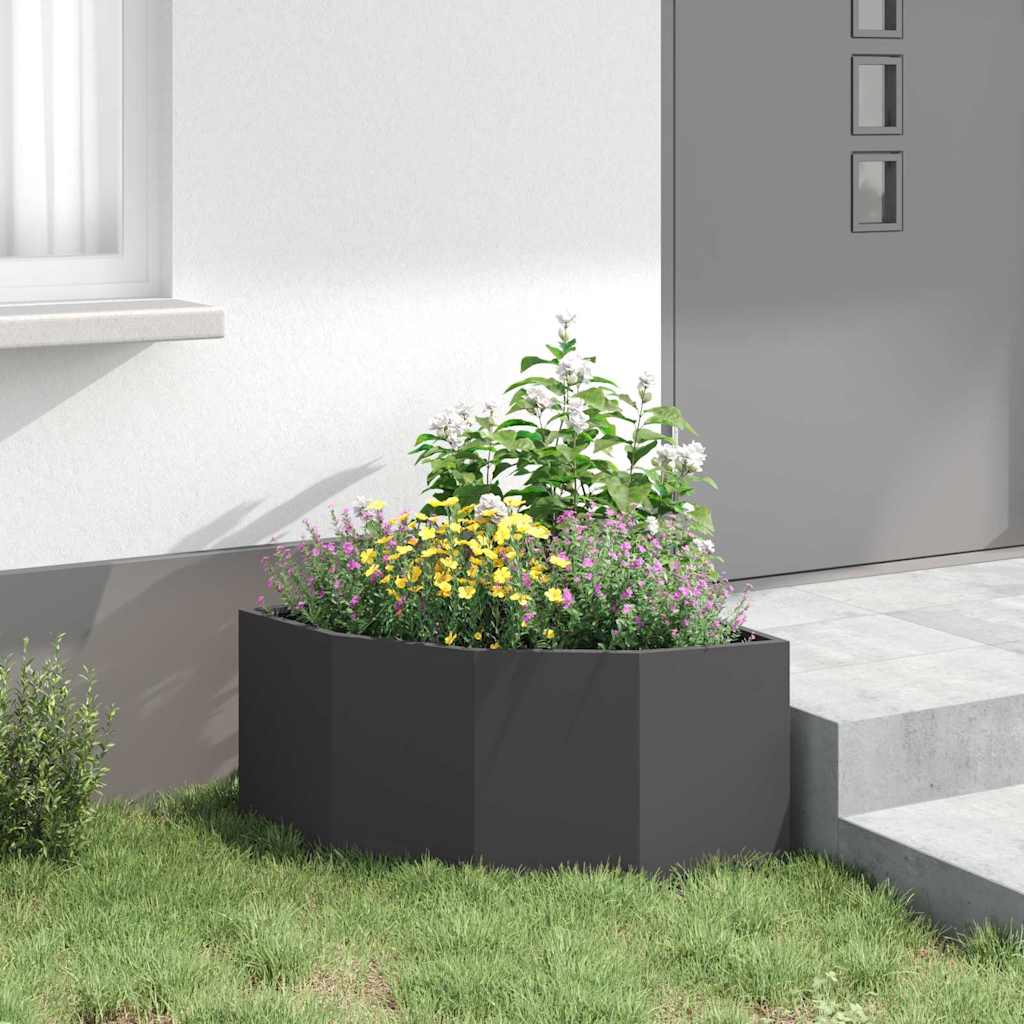 Hoek Plantbak Zwart 60 x 60 x 35 cm Staal