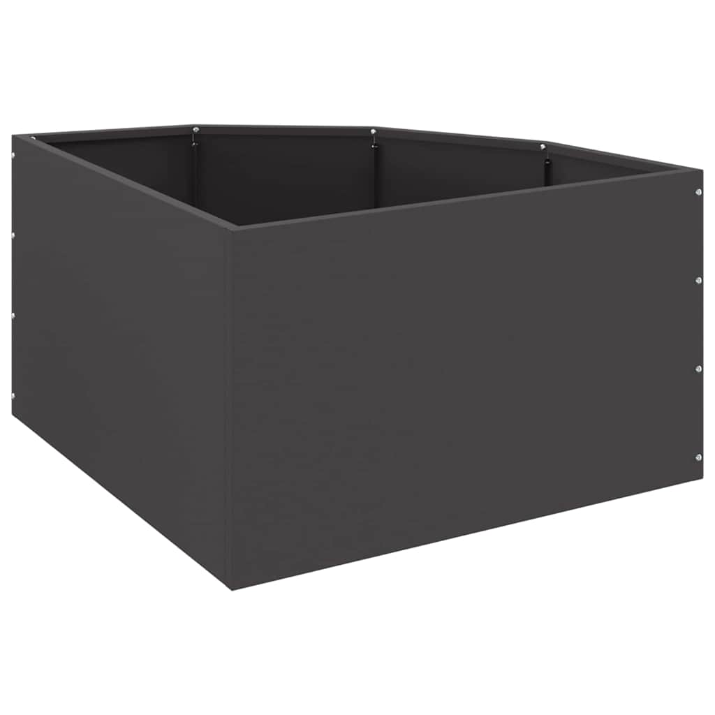 Hoek Plantbak Zwart 60 x 60 x 35 cm Staal