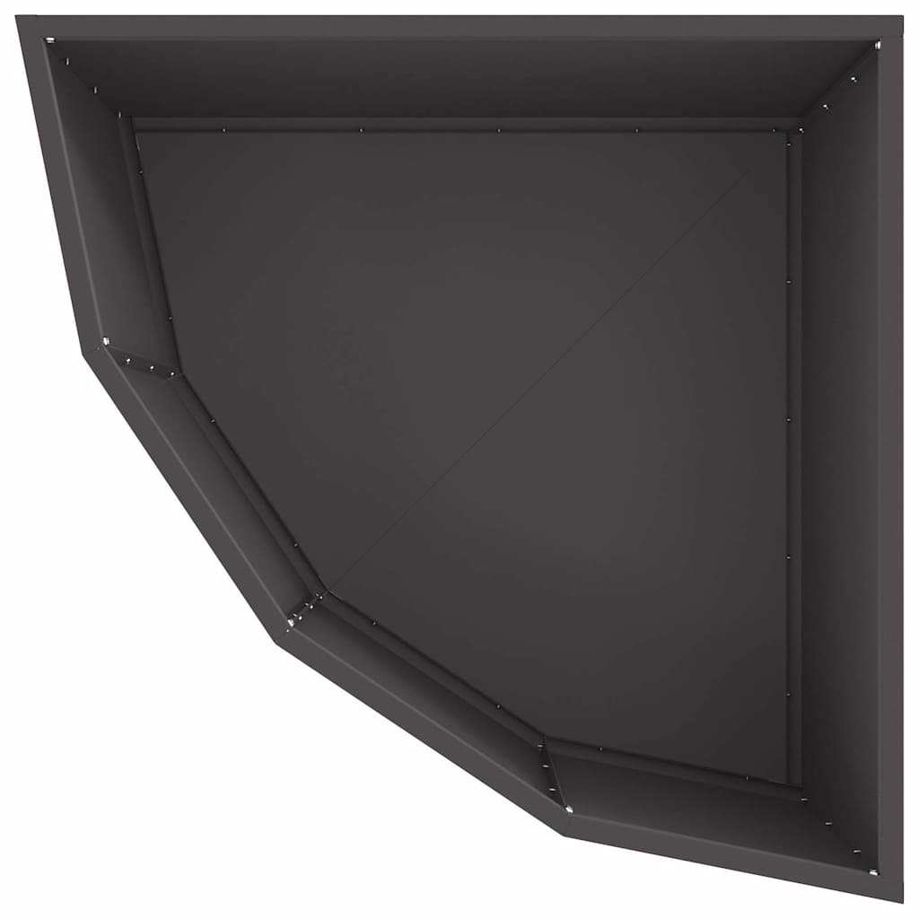 Hoek Plantbak Zwart 60 x 60 x 35 cm Staal