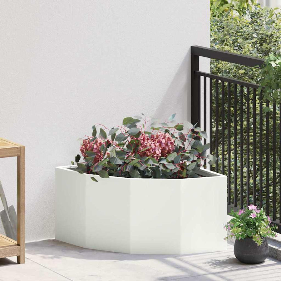 Hoek Plantbak Wit 60 x 60 x 35 cm Staal
