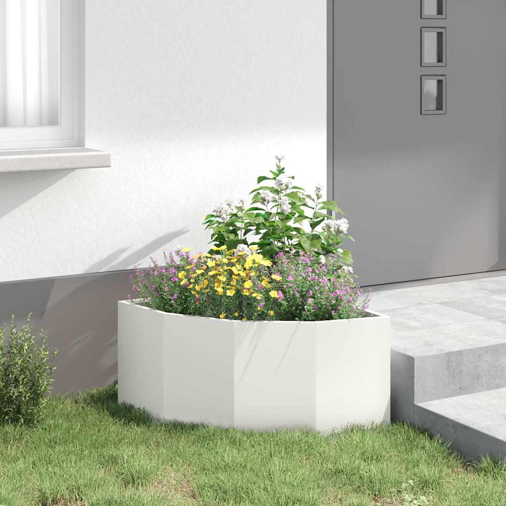 Hoek Plantbak Wit 60 x 60 x 35 cm Staal