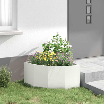 Hoek Plantbak Wit 60 x 60 x 35 cm Staal