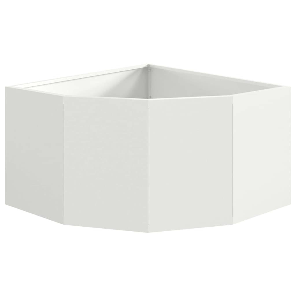 Hoek Plantbak Wit 60 x 60 x 35 cm Staal